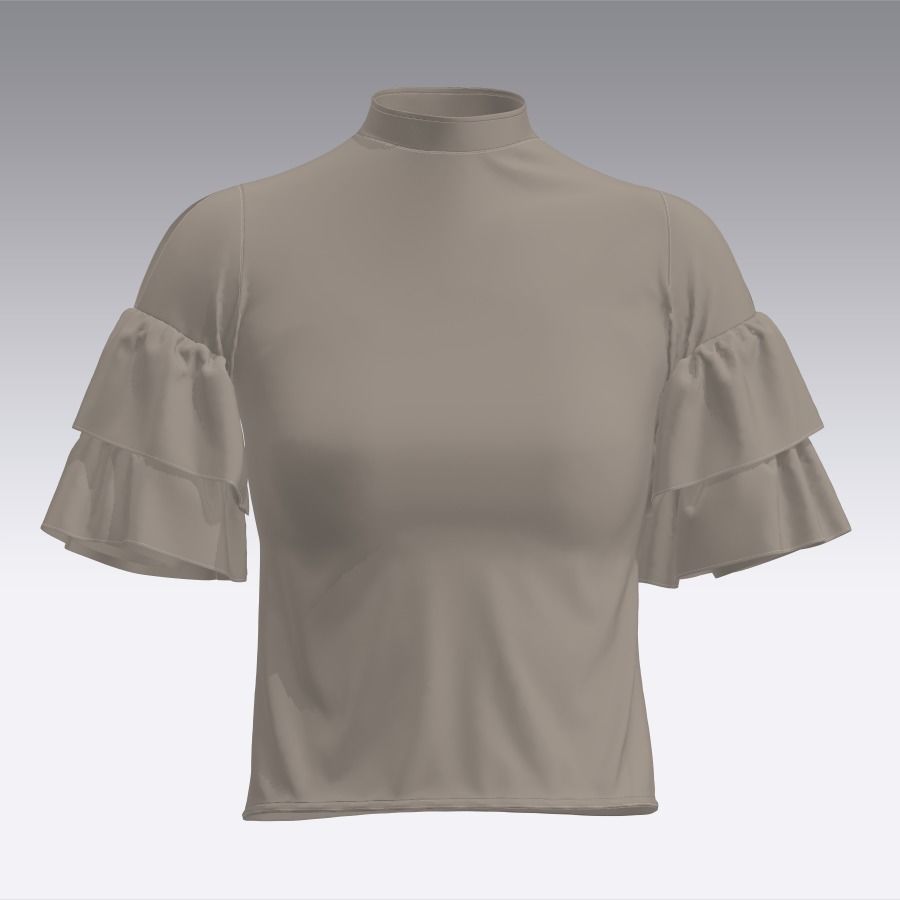 5 FEMALE BLOUSES PACK 3D model_8