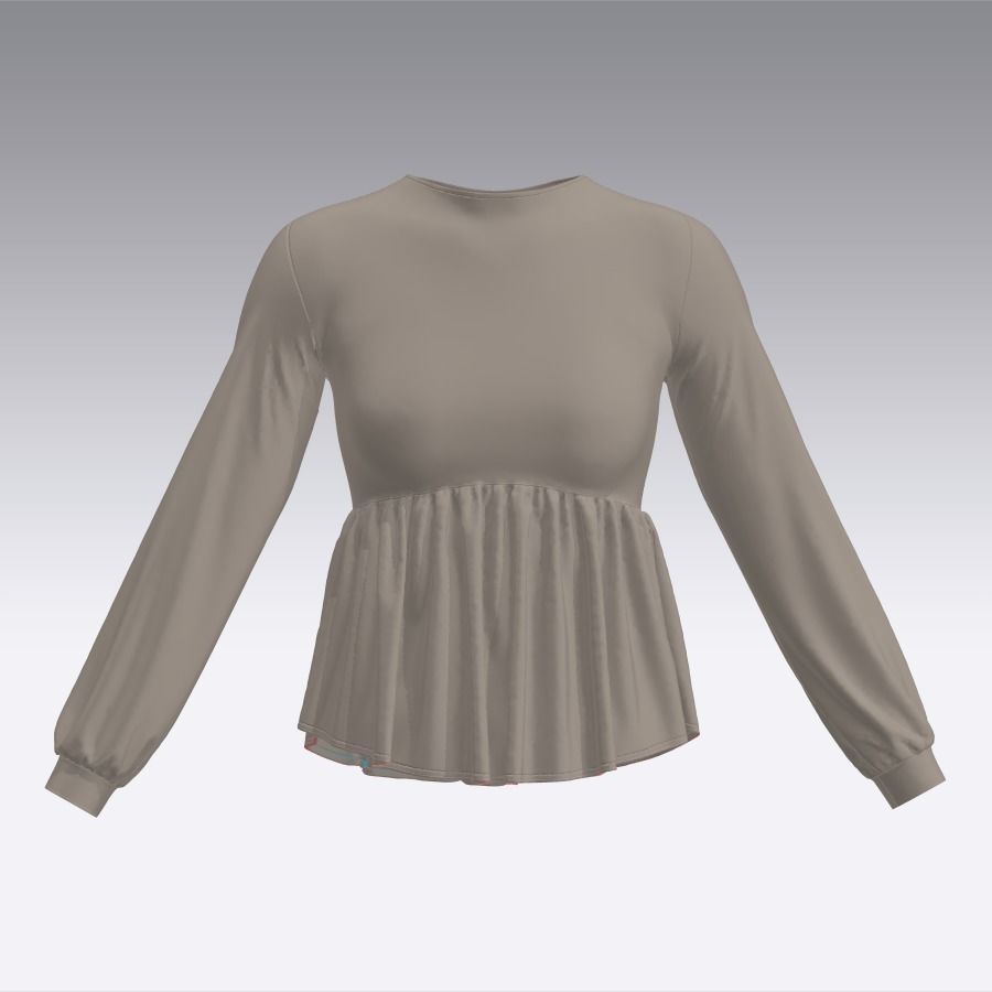 5 FEMALE BLOUSES PACK 3D model_9