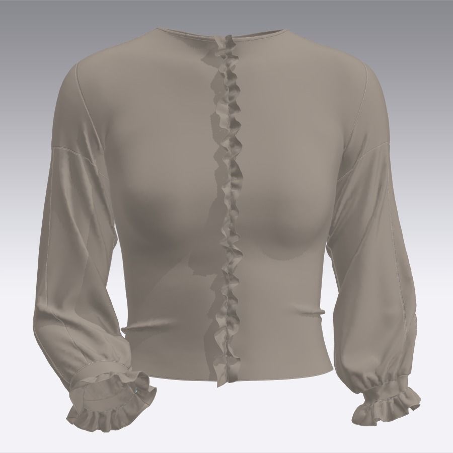 5 FEMALE BLOUSES PACK 3D model_10