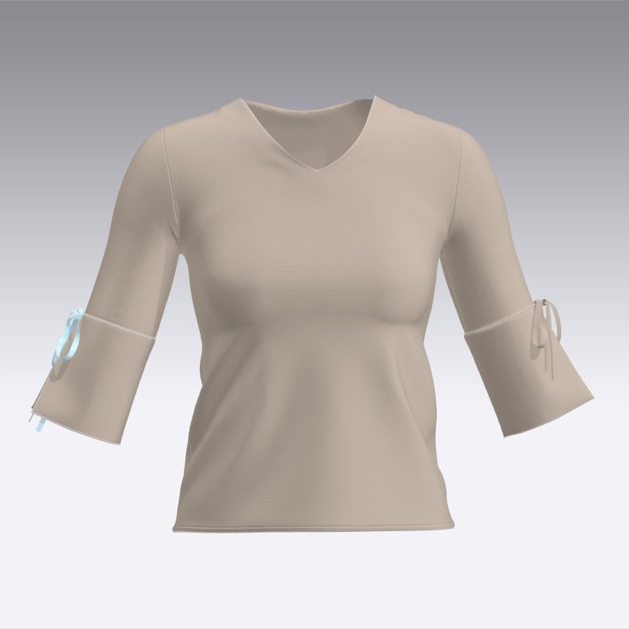 5 FEMALE BLOUSES PACK 3D model_7