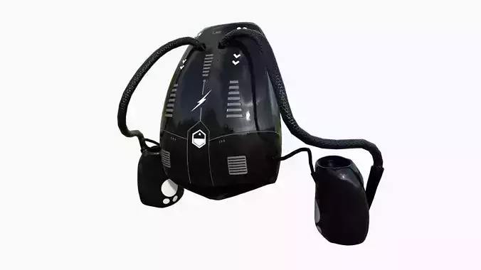 Jetpack I03 Black White - SciFi Character Design Low-poly 3D model