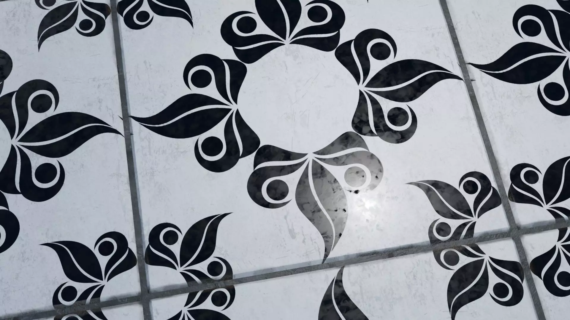 Antique Tiles 3D Model Low-poly 3D model