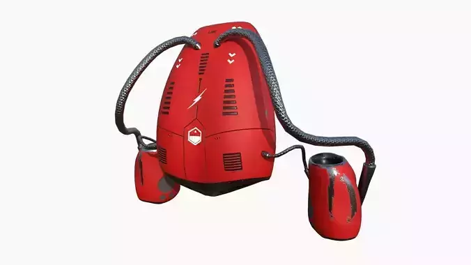 Jetpack I04 Red Black - SciFi Character Design Low-poly 3D model