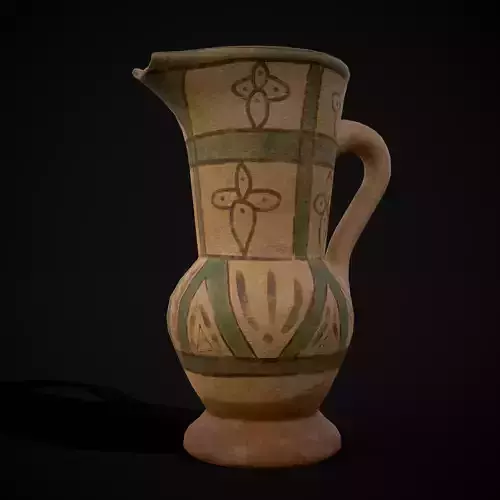 Hand Painted Amphora Low-poly 3D model