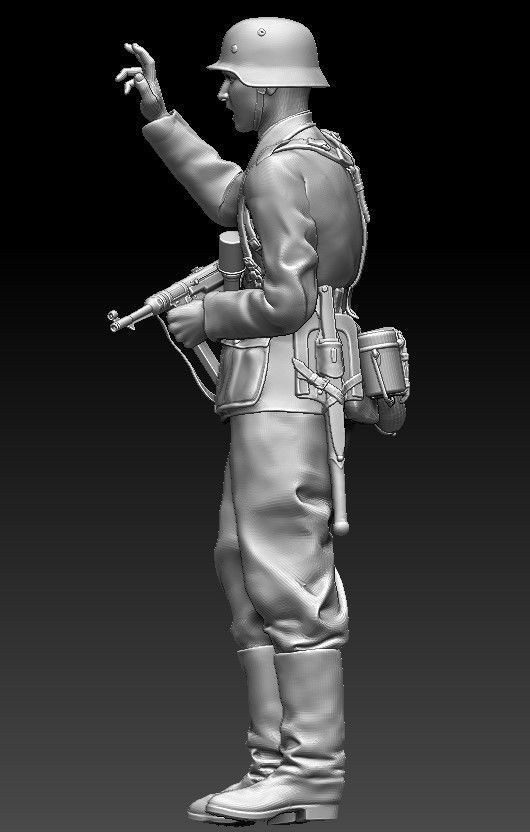 ww2 german unteroffizier 1-35 3D print model_1