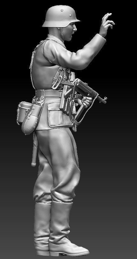 ww2 german unteroffizier 1-35 3D print model_3