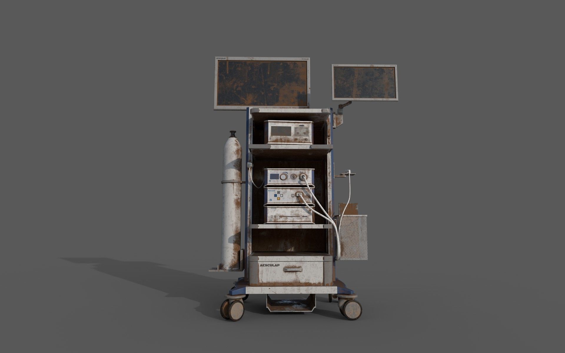 Hospital Equipment Machine Low Poly Game Ready Low-poly 3D model_7