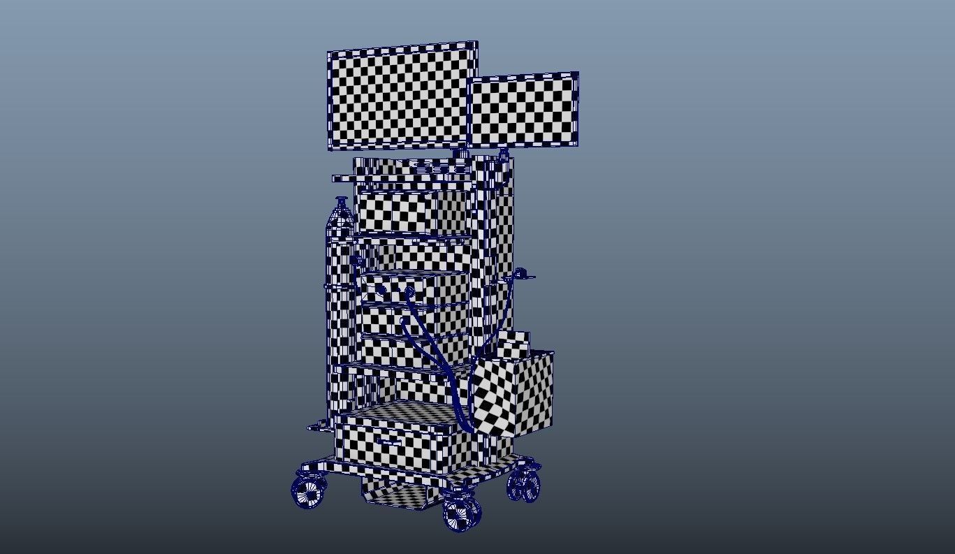Hospital Equipment Machine Low Poly Game Ready Low-poly 3D model_15