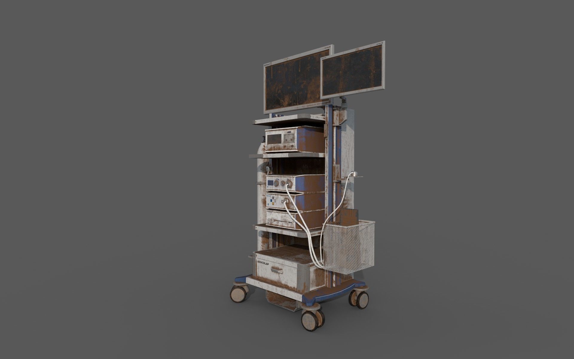 Hospital Equipment Machine Low Poly Game Ready Low-poly 3D model_6