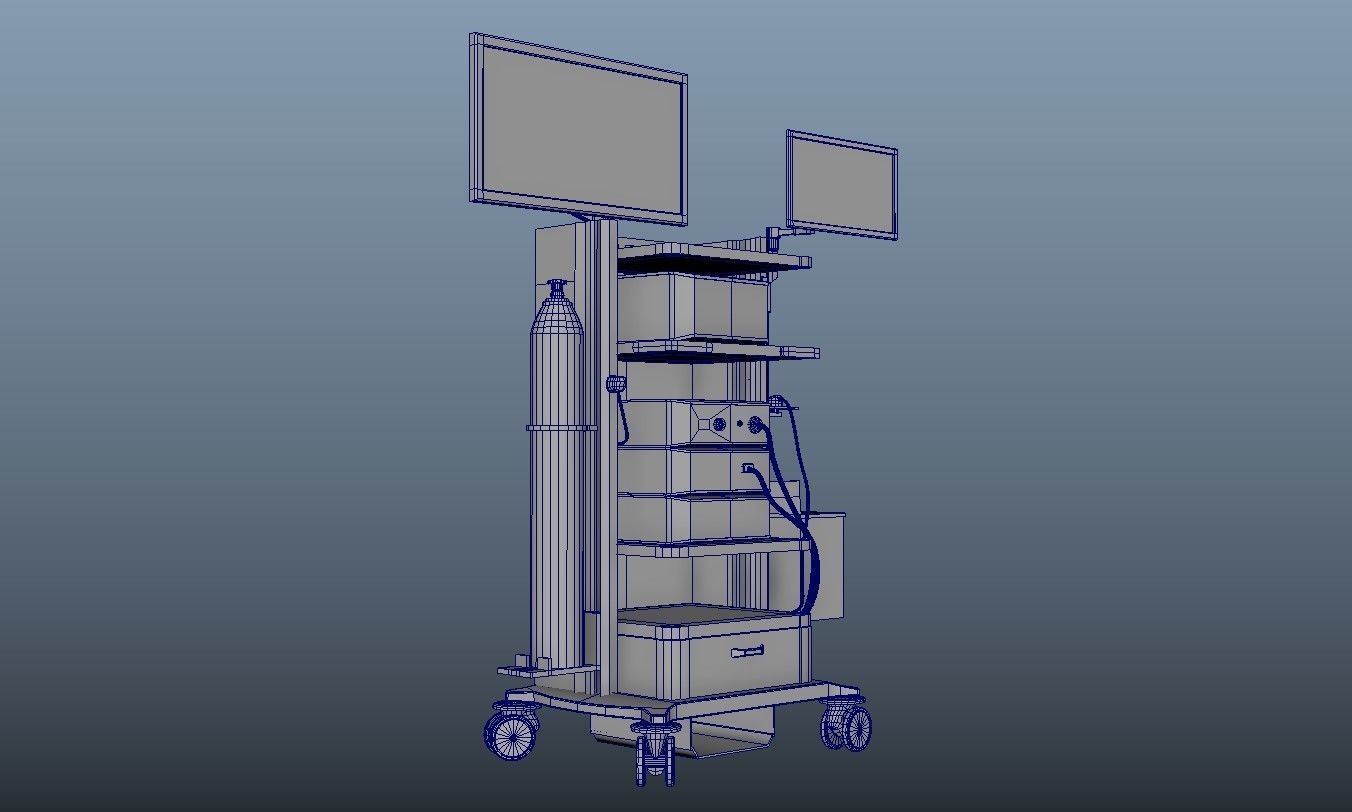 Hospital Equipment Machine Low Poly Game Ready Low-poly 3D model_12