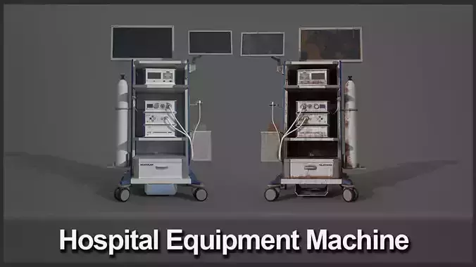 Hospital Equipment Machine Low Poly Game Ready Low-poly 3D model
