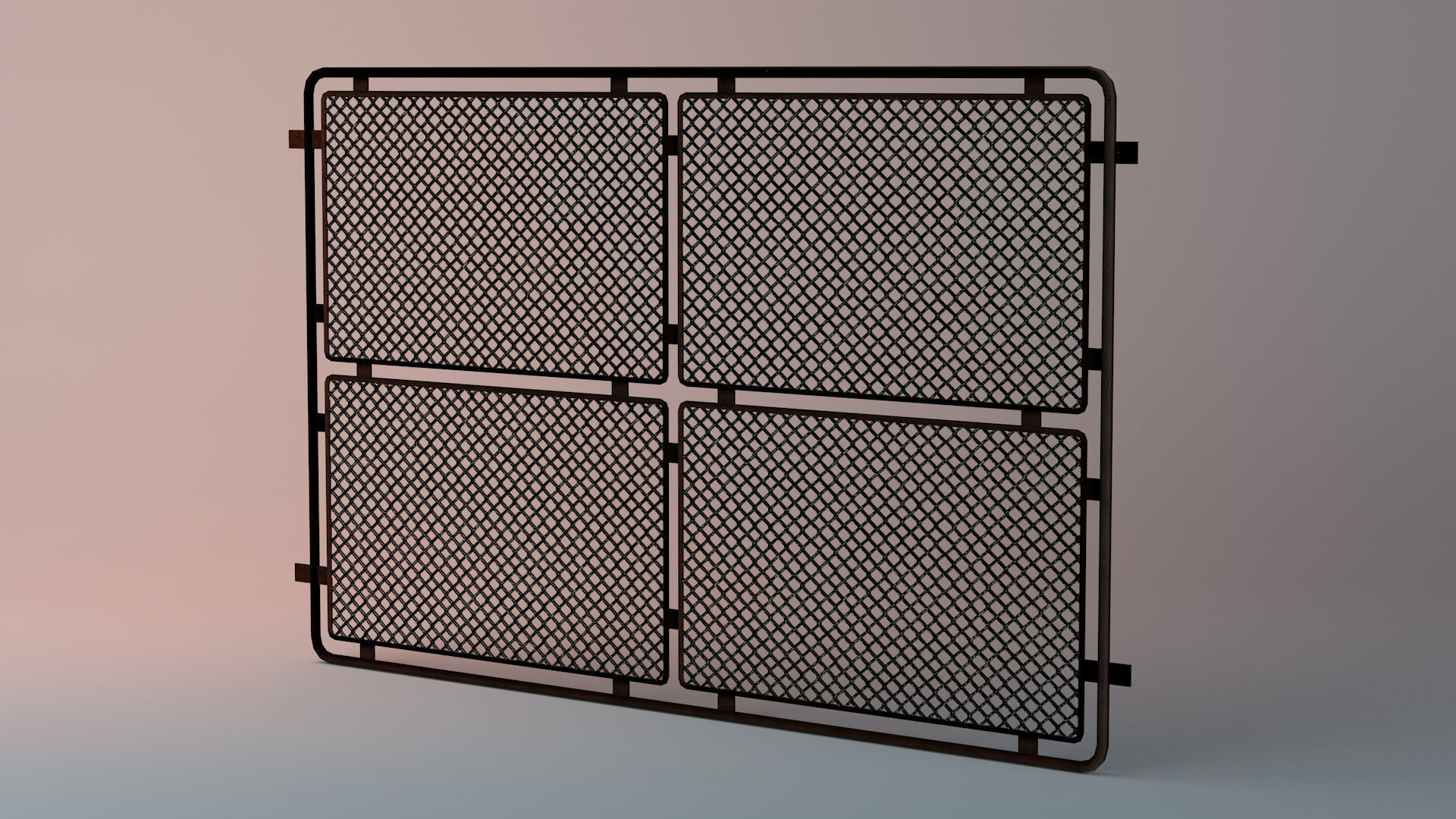 Grungy Fence Low-poly 3D model_7