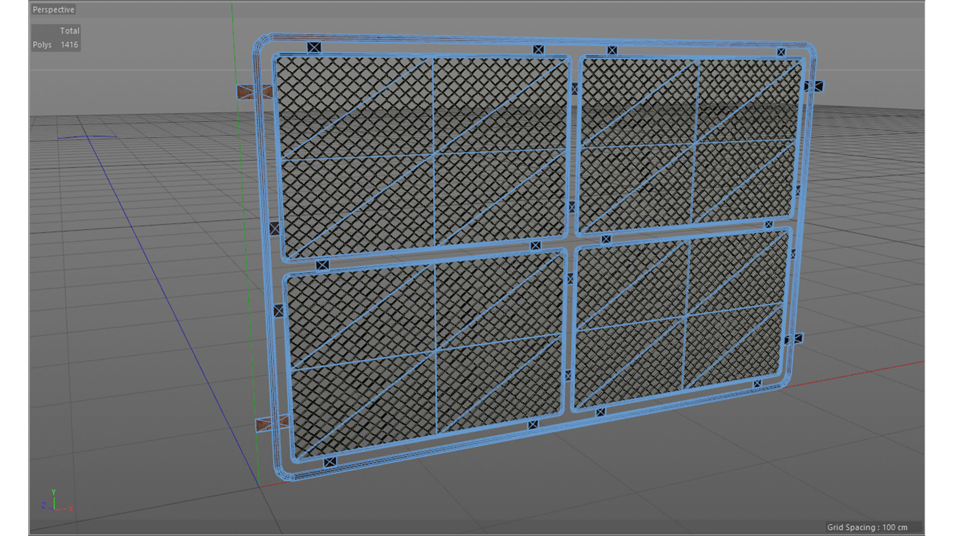 Grungy Fence Low-poly 3D model_10