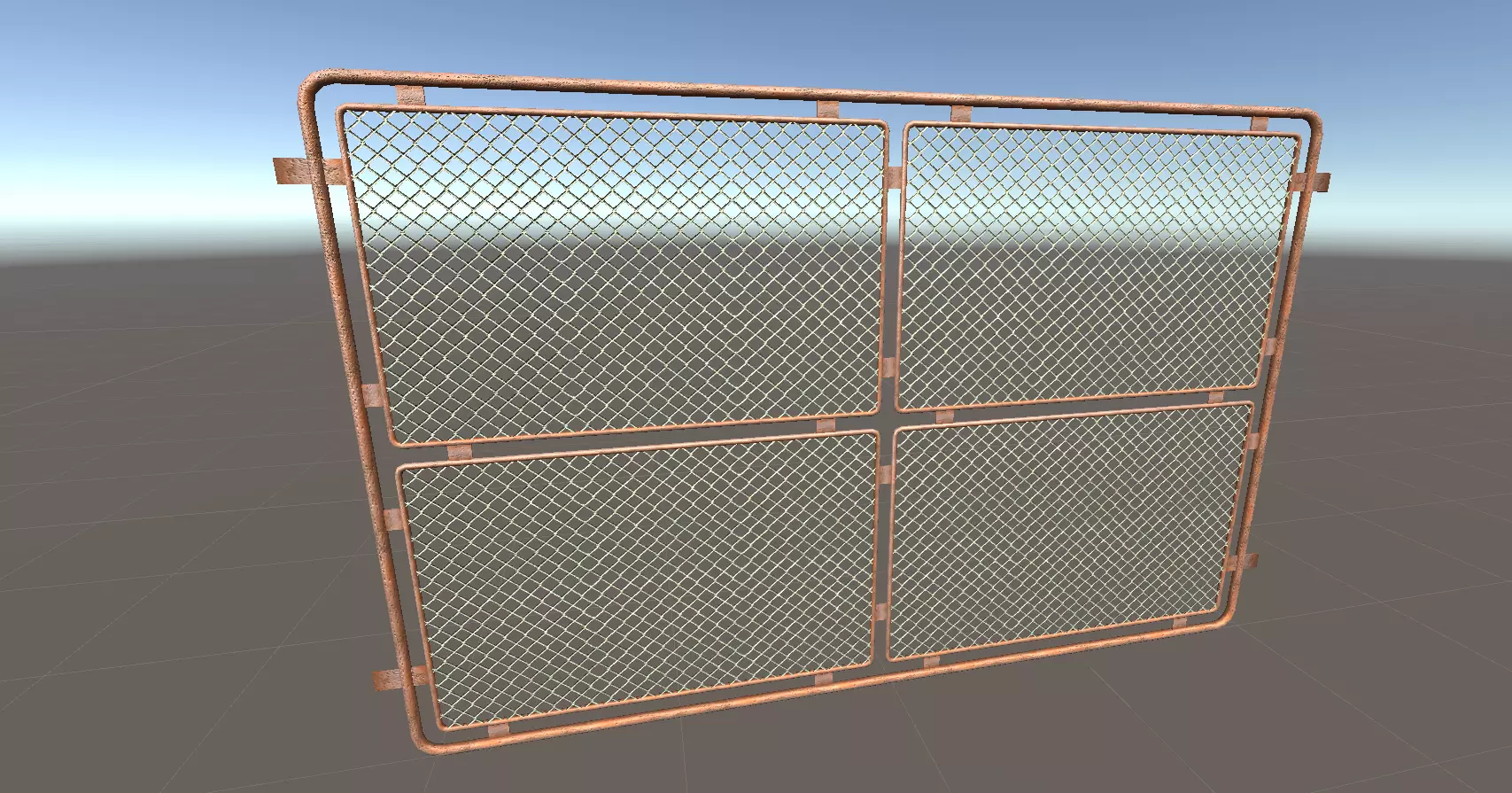 Grungy Fence Low-poly 3D model_0