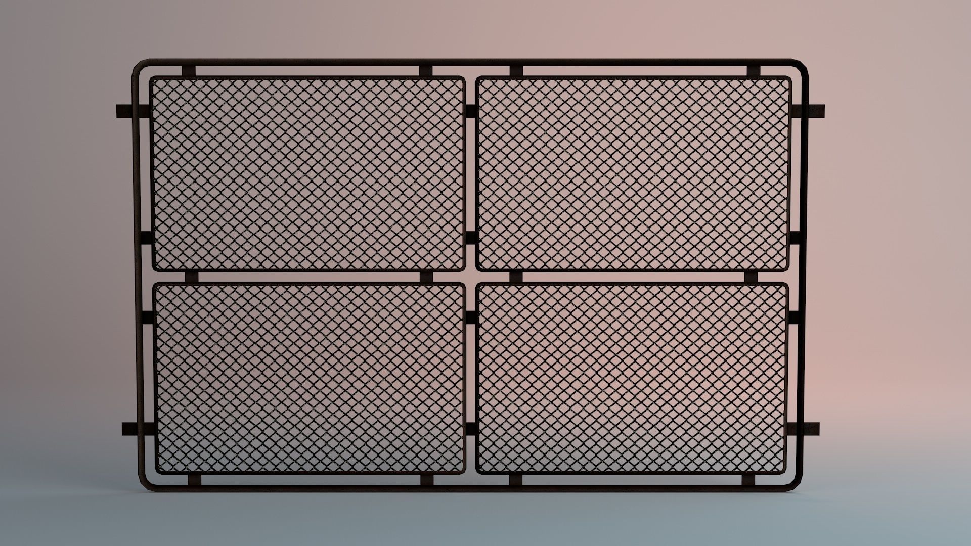 Grungy Fence Low-poly 3D model_2