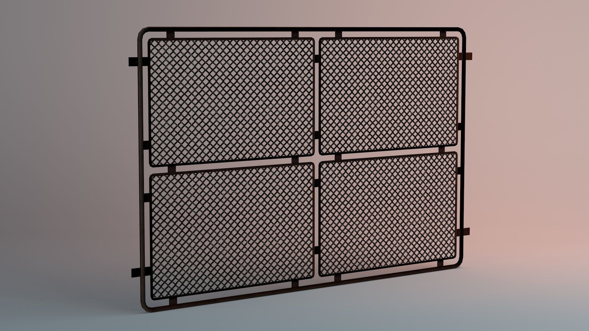 Grungy Fence Low-poly 3D model_3