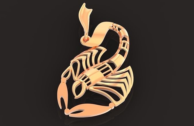 pendant scorpion without stones horoscope sign 631 3D print model