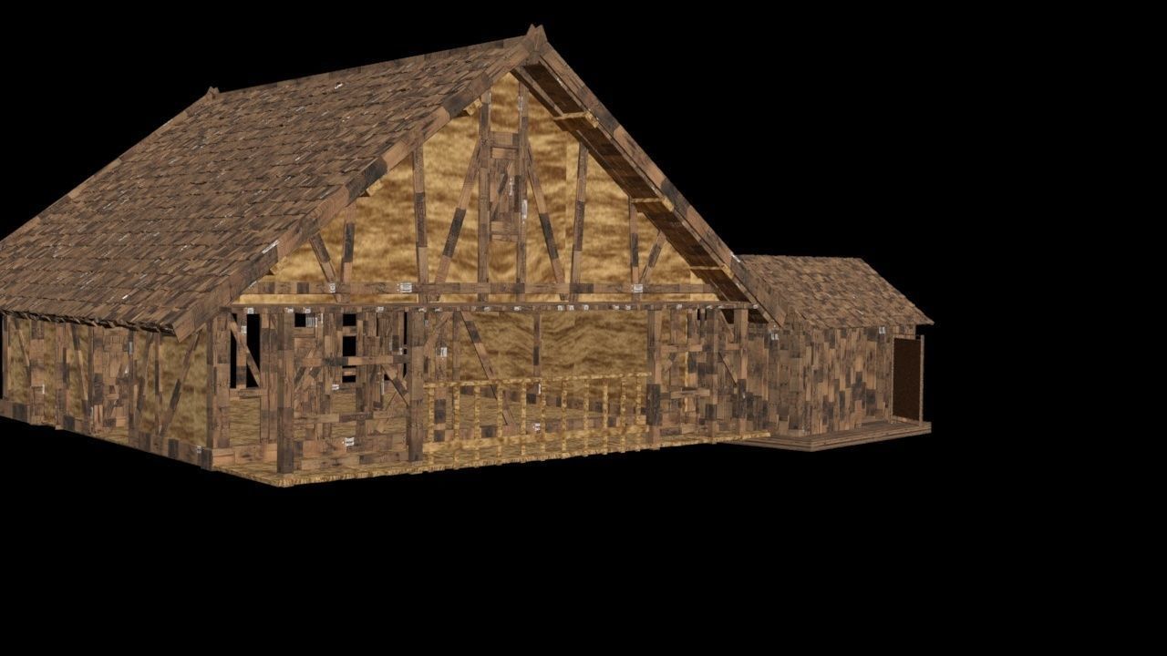 wood houses  Low-poly 3D model_4