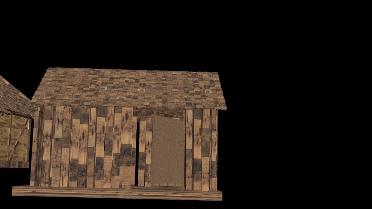 wood houses  Low-poly 3D model_3