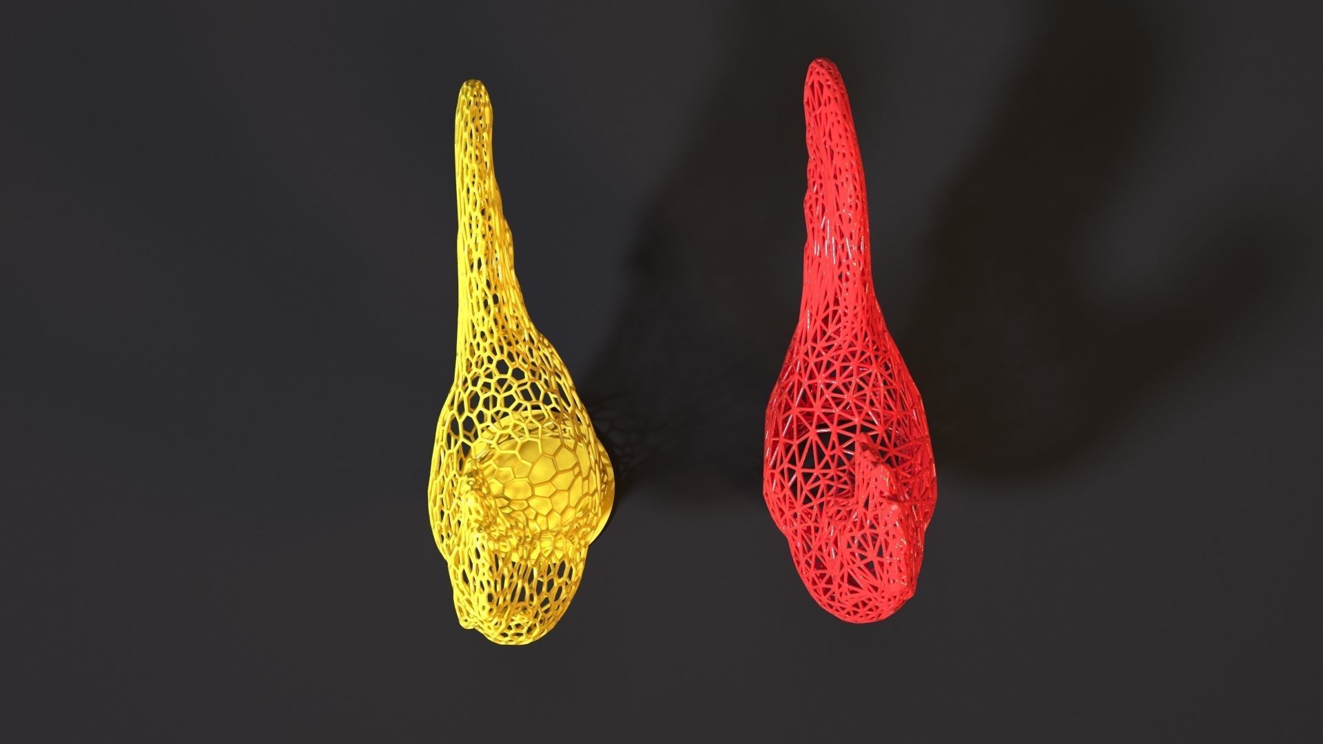 Rooster two sculptures 3D print model_8