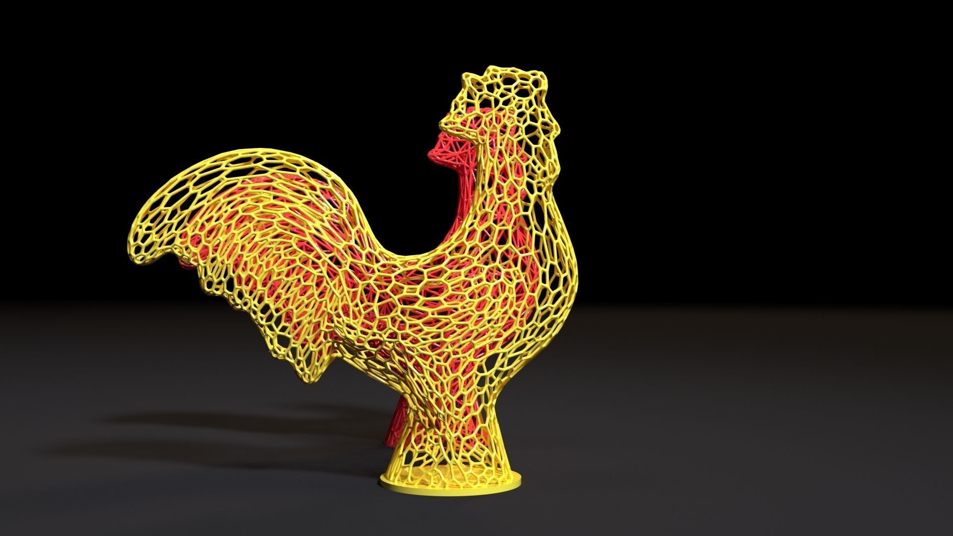 Rooster two sculptures 3D print model_6