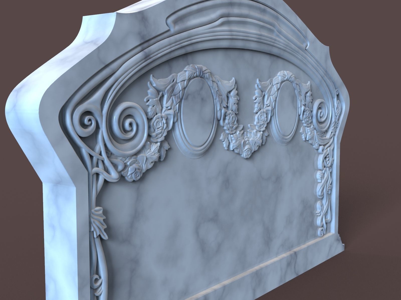 Family Memorial Tombstone for Cnc Carving 3D print model_2