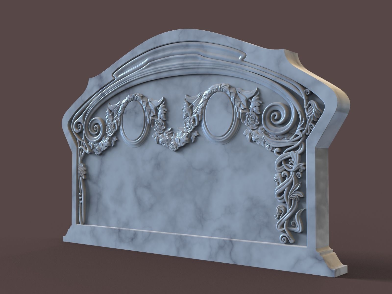 Family Memorial Tombstone for Cnc Carving 3D print model_1