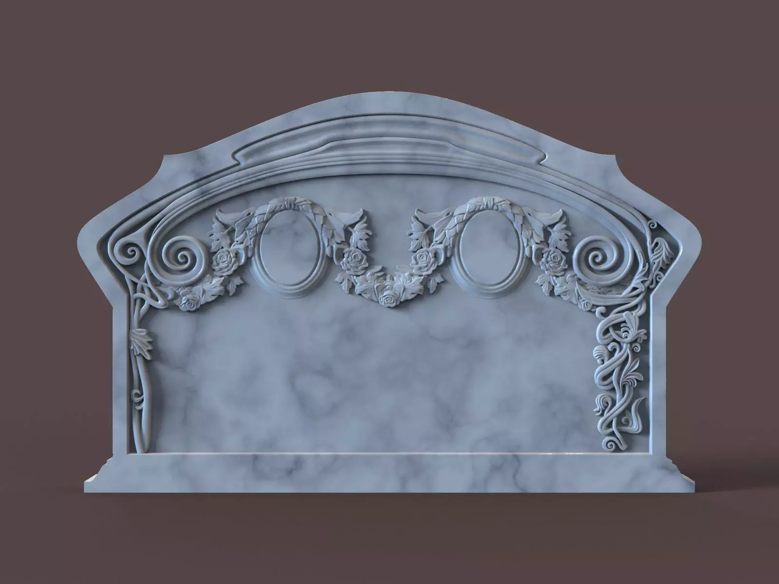 Family Memorial Tombstone for Cnc Carving 3D print model_0