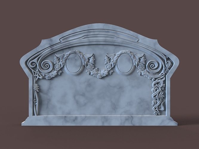 Family Memorial Tombstone for Cnc Carving 3D print model