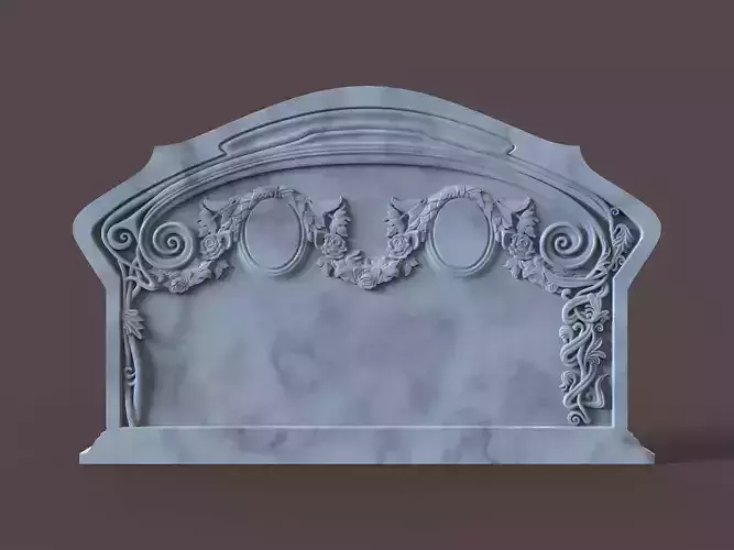 Family Memorial Tombstone for Cnc Carving 3D print model