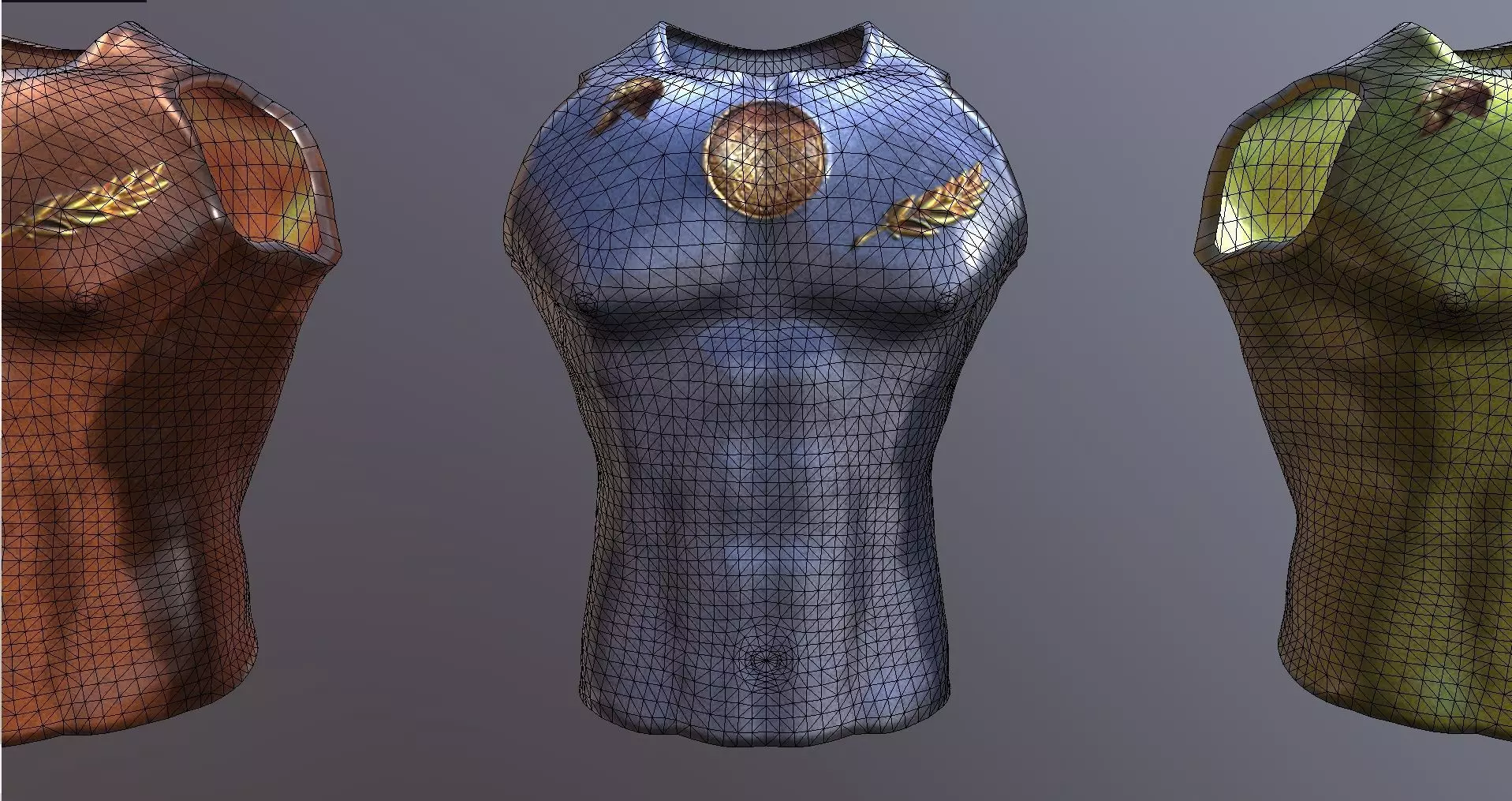 Spartan Chestplate - Game Asset Low-poly 3D model_0