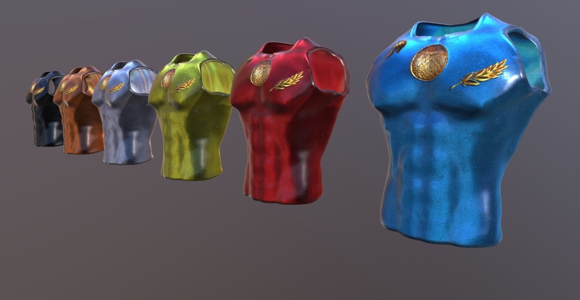 Spartan Chestplate - Game Asset Low-poly 3D model_2