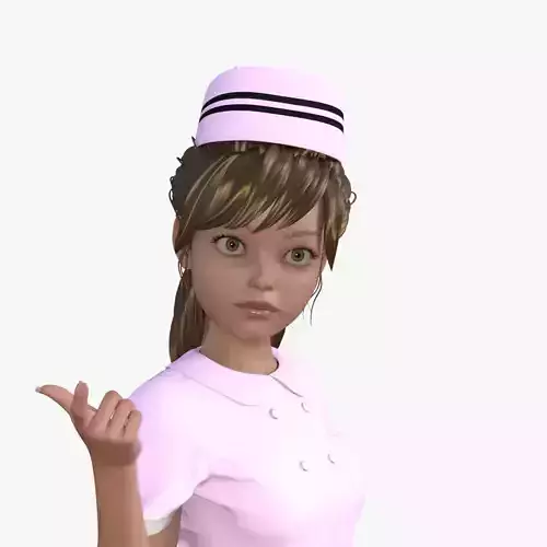 Cartoon Nurse Rigged