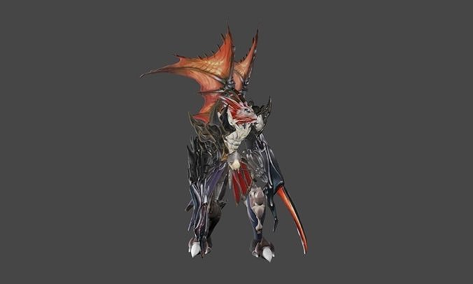 Zeloeman E 1 dragon with wings 3D model