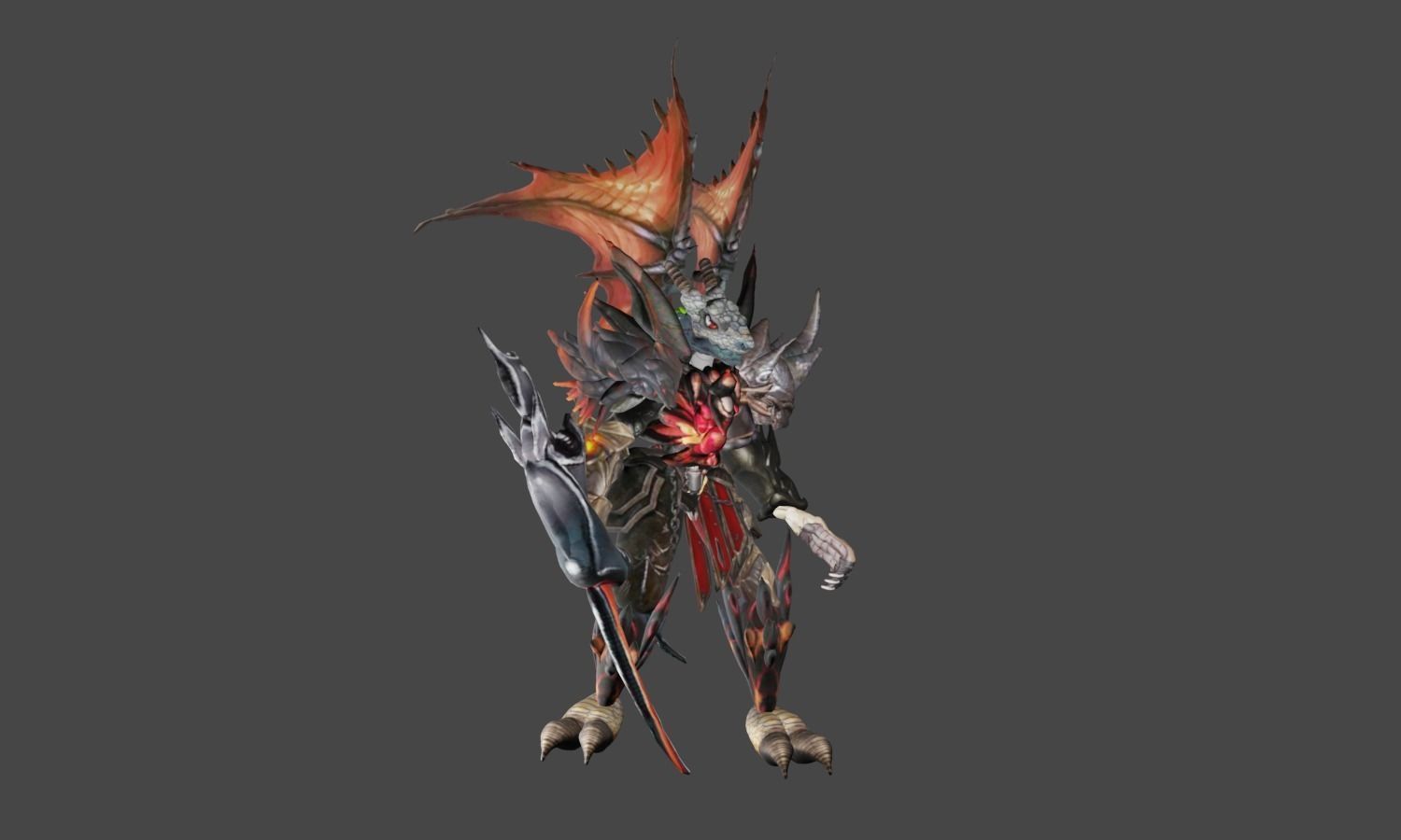 Zeloeman D 2 demon with wings 3D model_1
