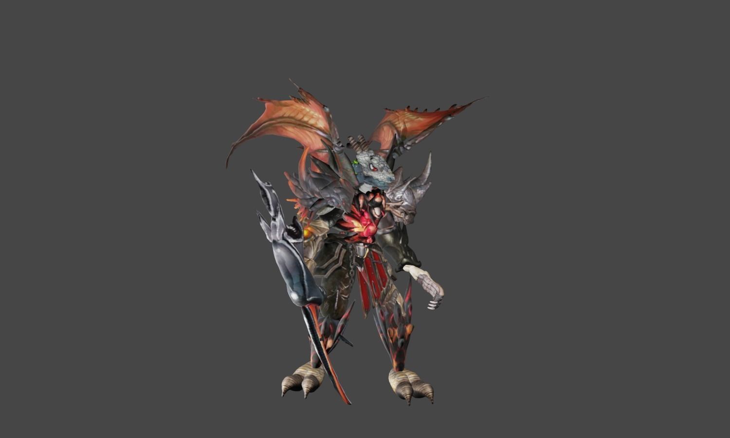 Zeloeman D 2 demon with wings 3D model_10