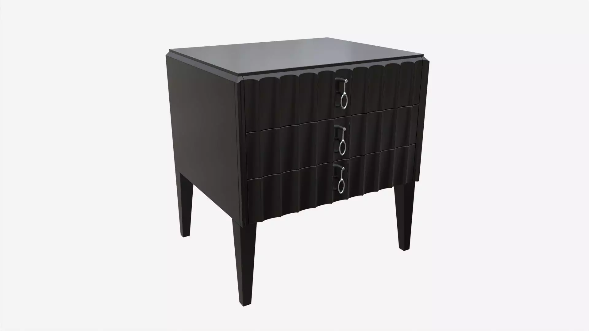 Bedside Table Wooden Art Deco 3D model_0