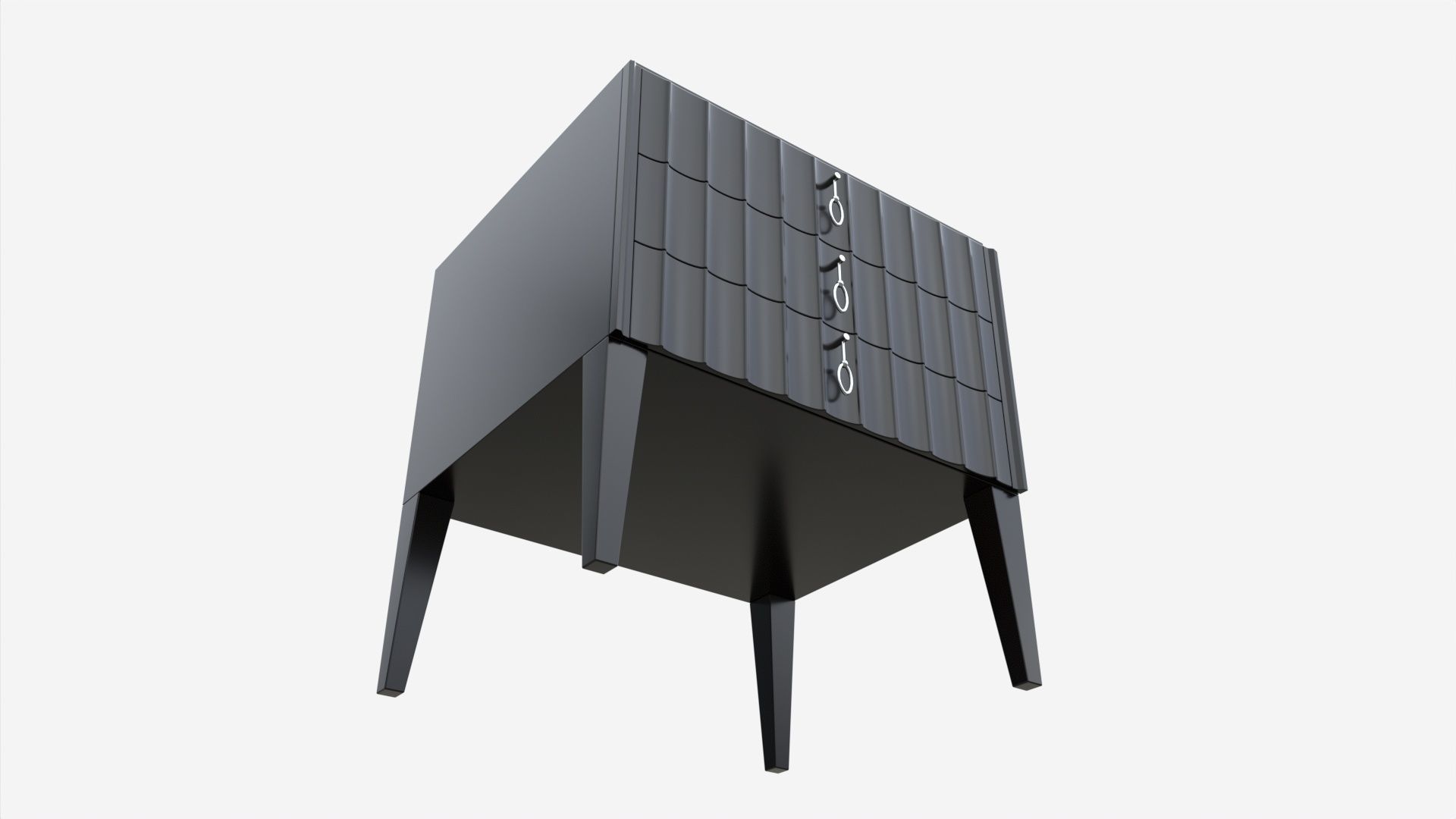 Bedside Table Wooden Art Deco 3D model_2