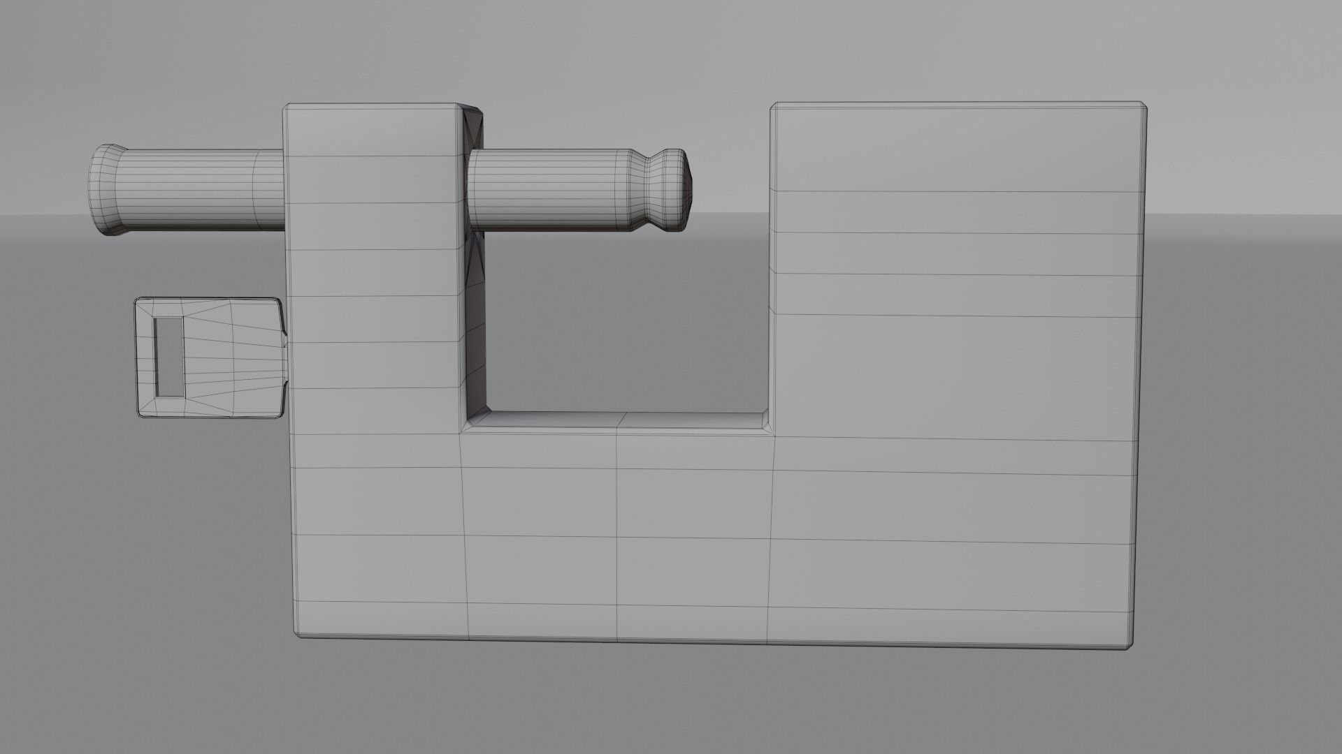 single square padlock 3D model_4