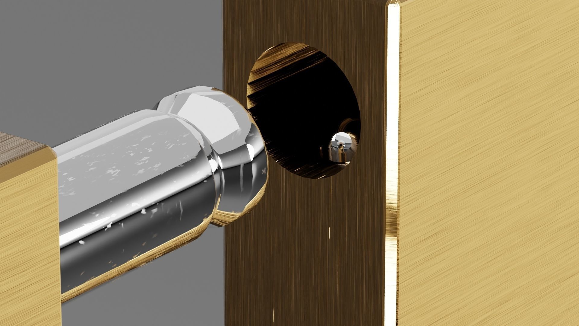 single square padlock 3D model_5