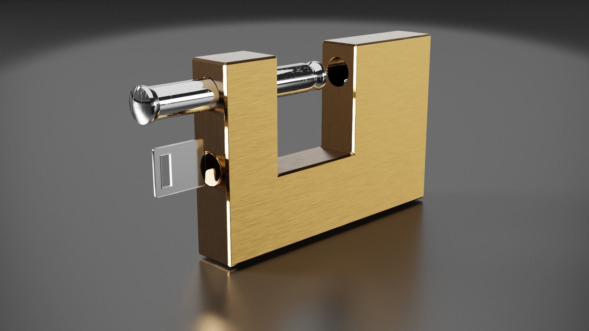 single square padlock 3D model_1