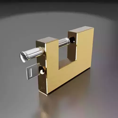 single square padlock 3D model