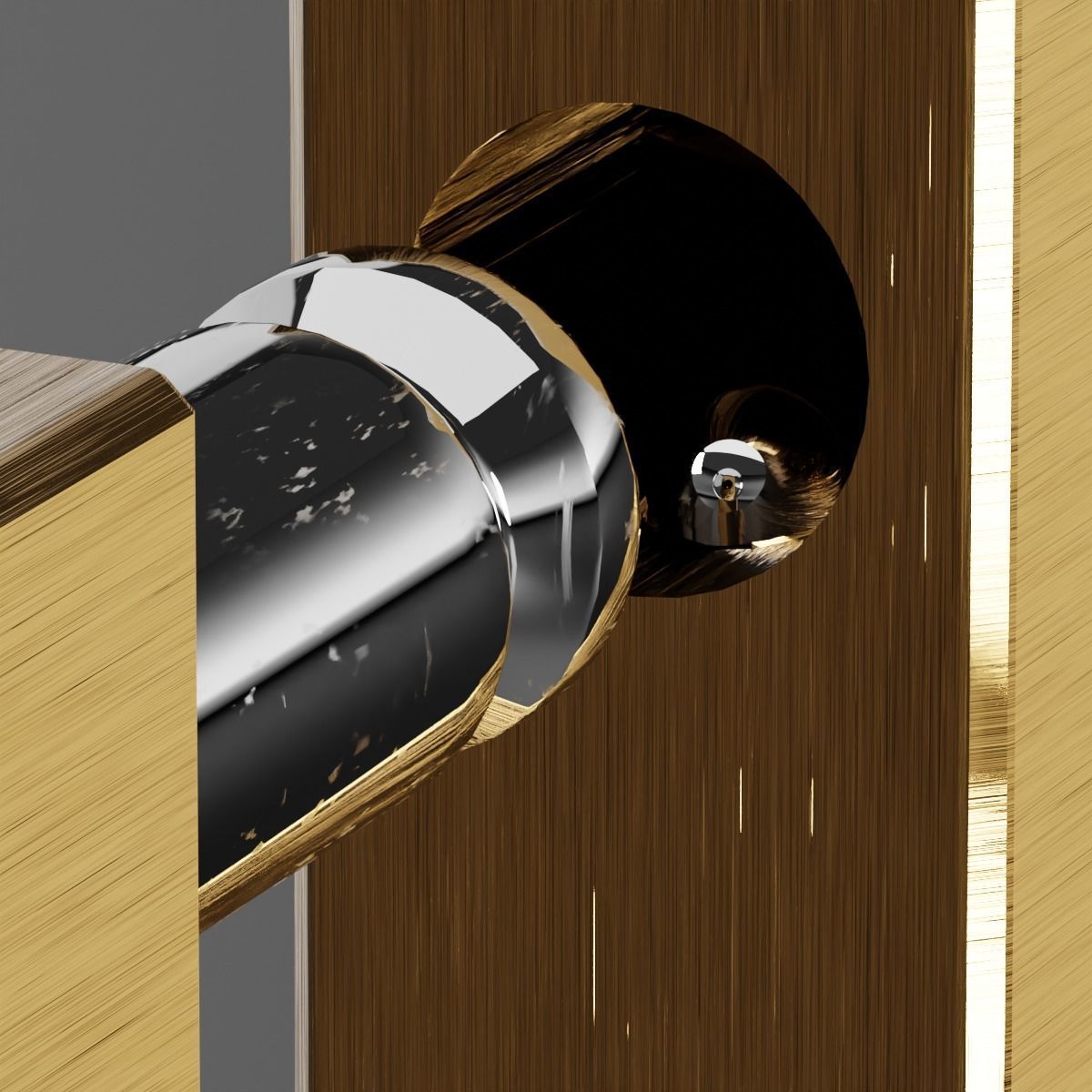 single square padlock 3D model_6