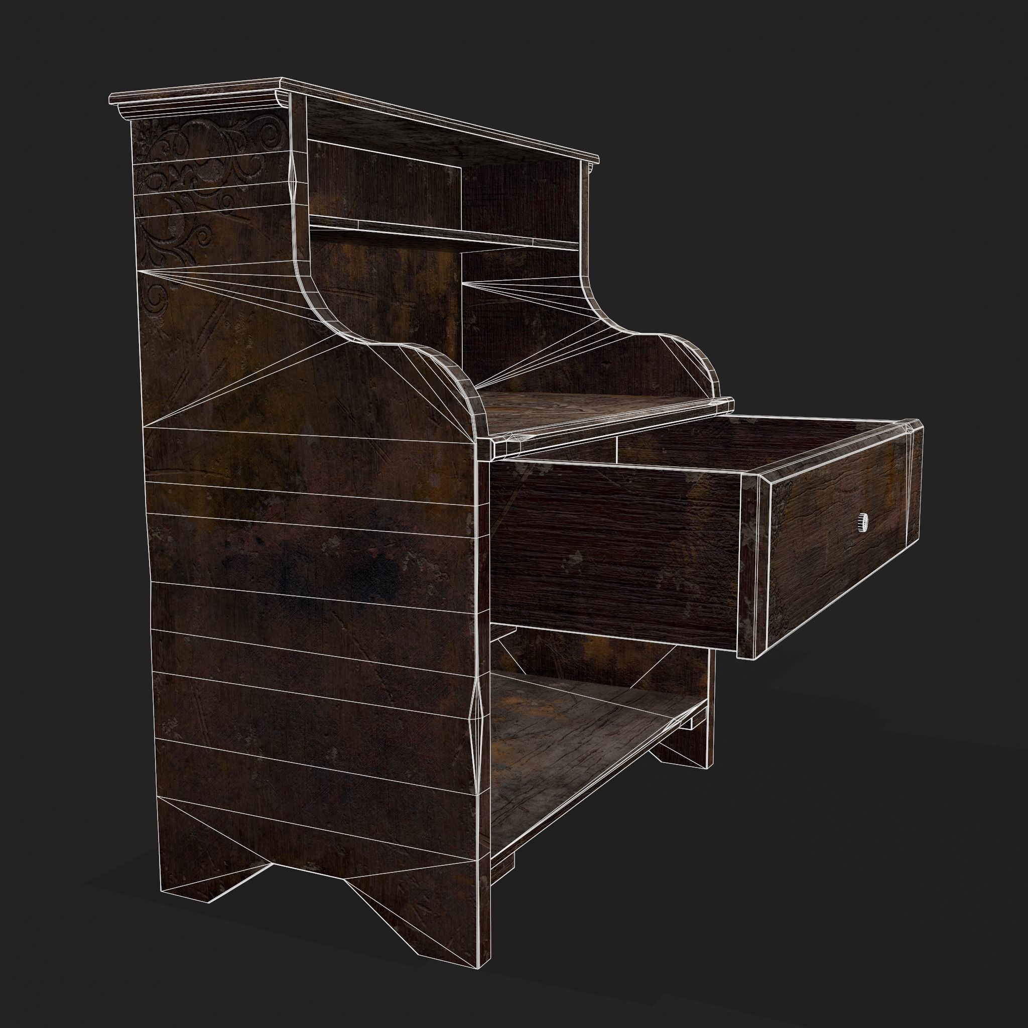 Rustic Wooden Kitchen Furniture Pack 3D Model Collection_21