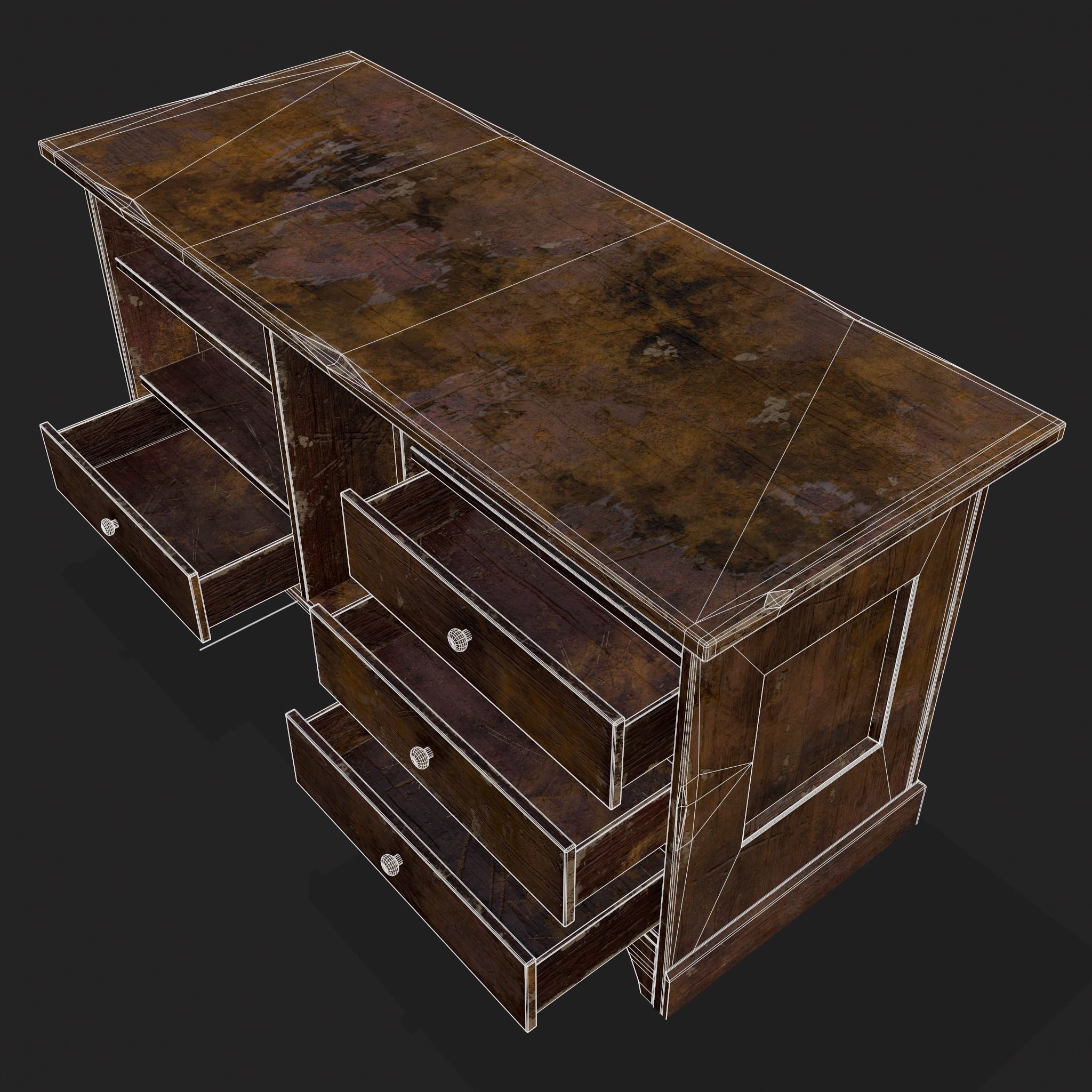 Rustic Wooden Kitchen Furniture Pack 3D Model Collection_57