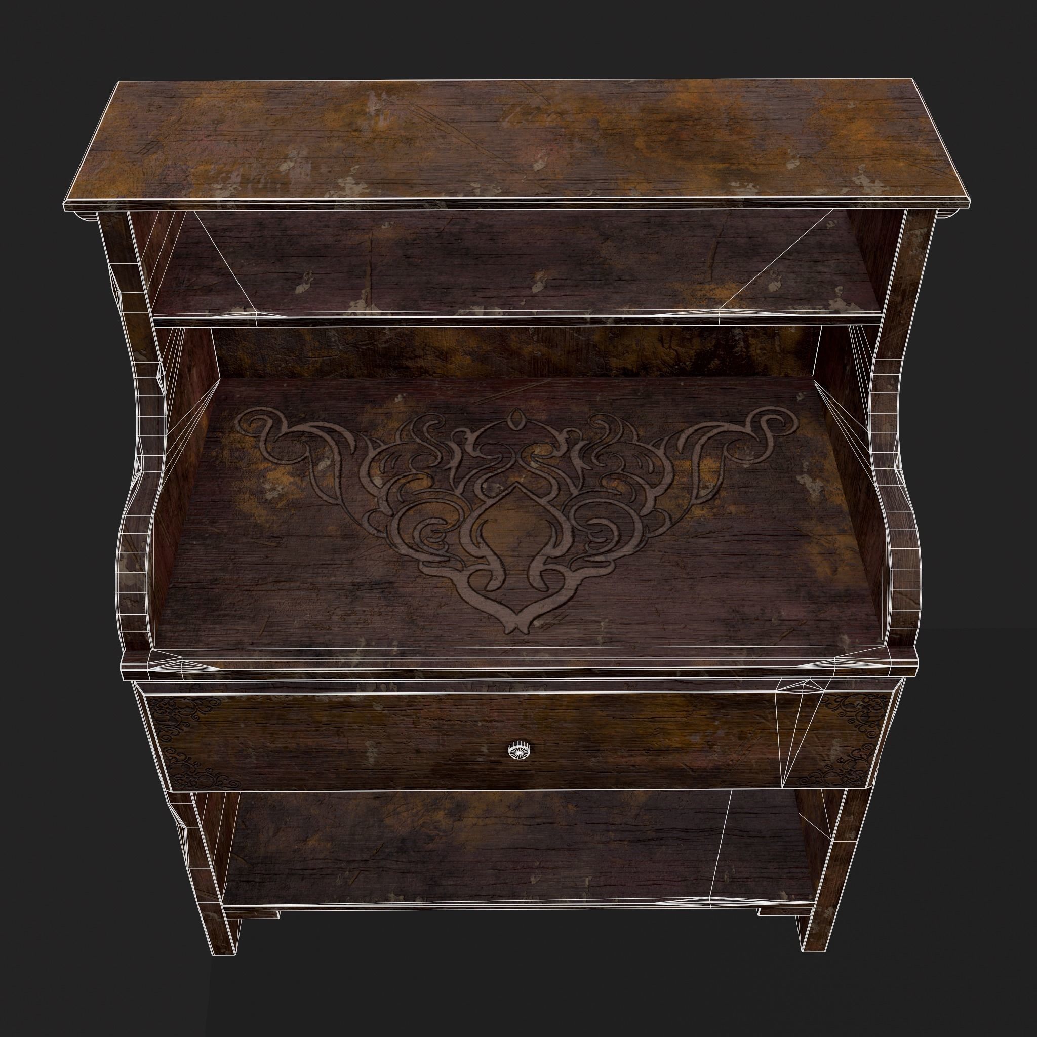 Rustic Wooden Kitchen Furniture Pack 3D Model Collection_17