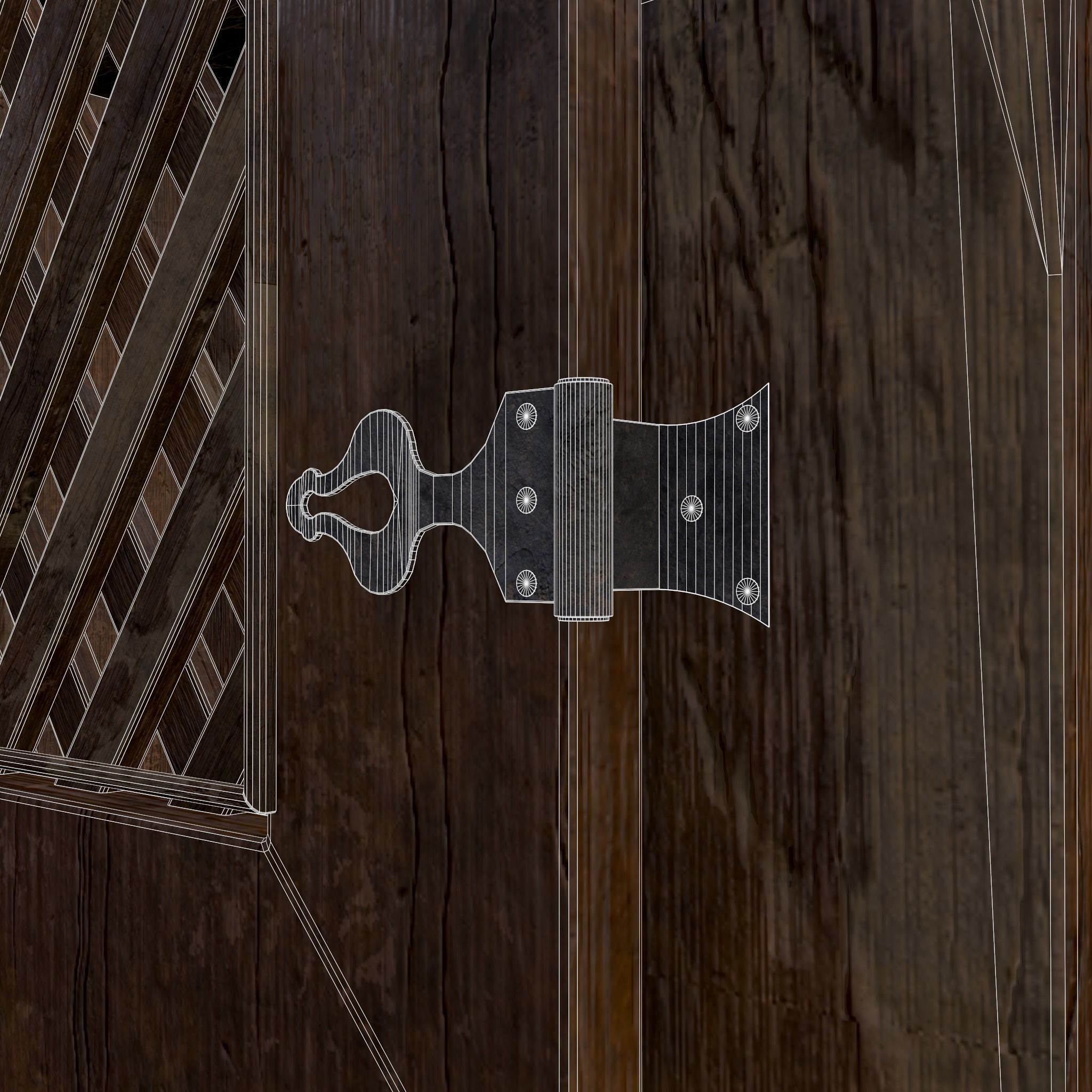 Rustic Wooden Kitchen Furniture Pack 3D Model Collection_51