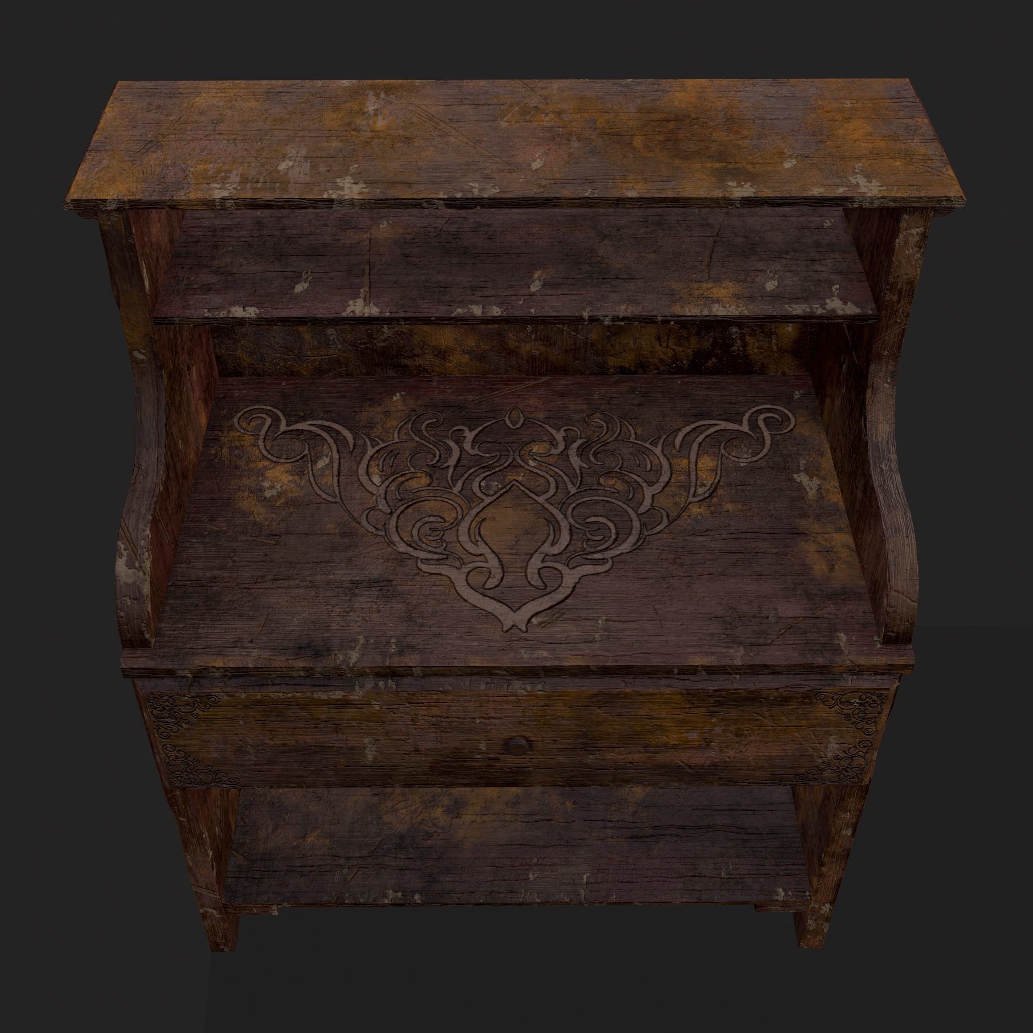 Rustic Wooden Kitchen Furniture Pack 3D Model Collection_16