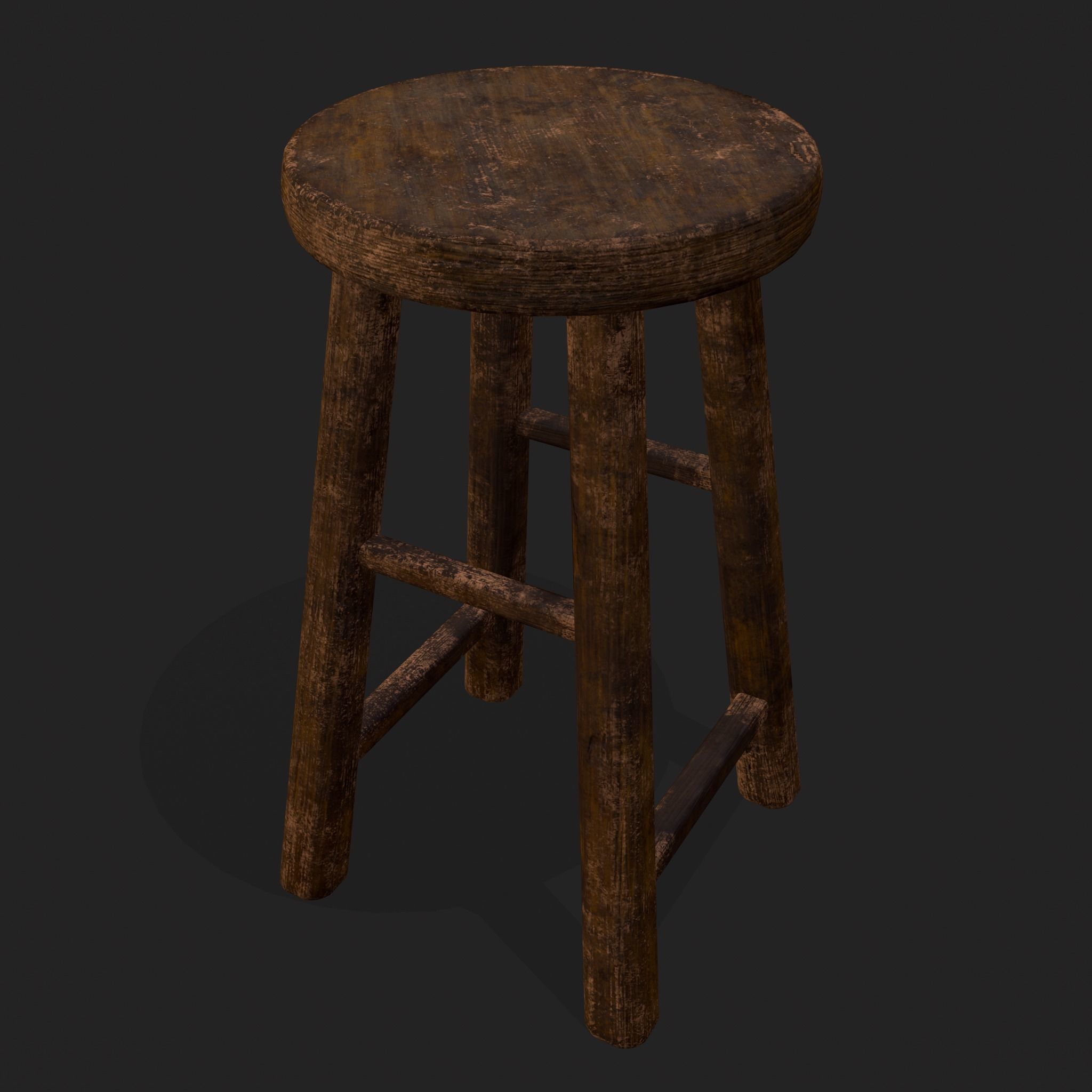 Rustic Wooden Kitchen Furniture Pack 3D Model Collection_22