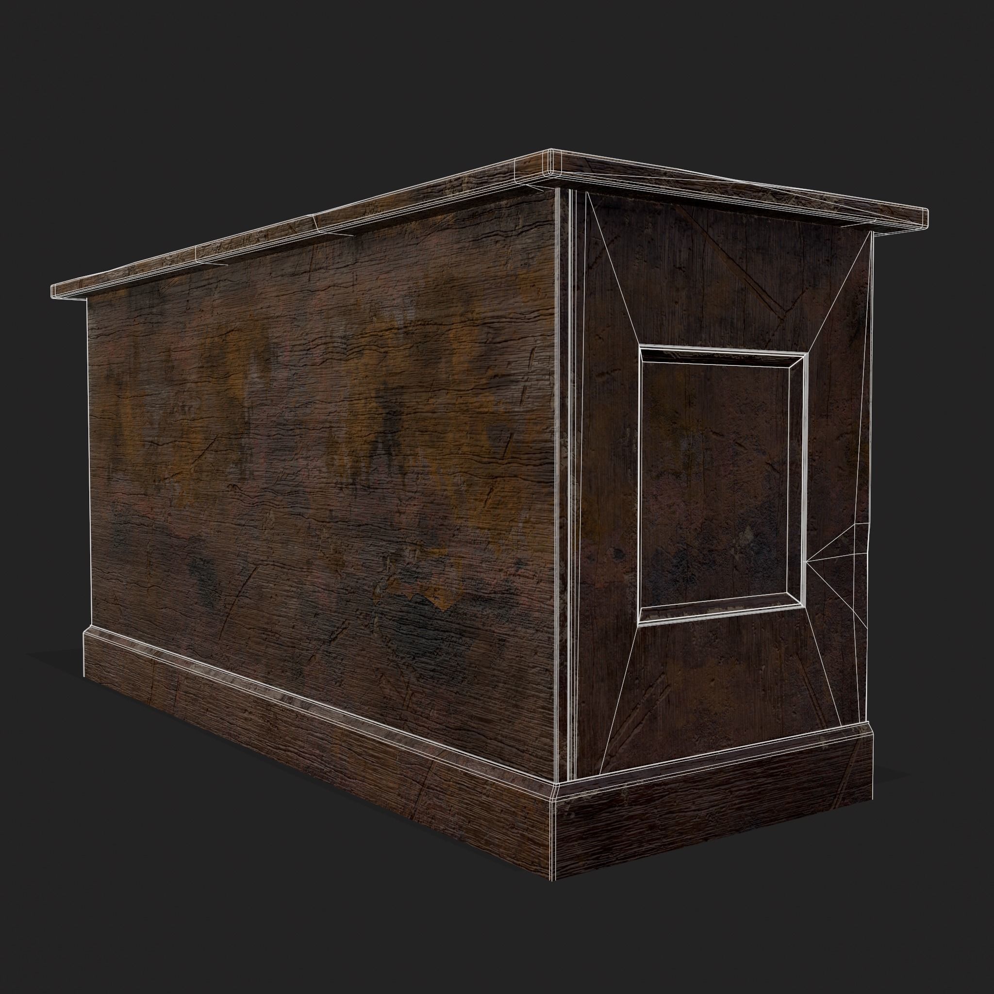 Rustic Wooden Kitchen Furniture Pack 3D Model Collection_55